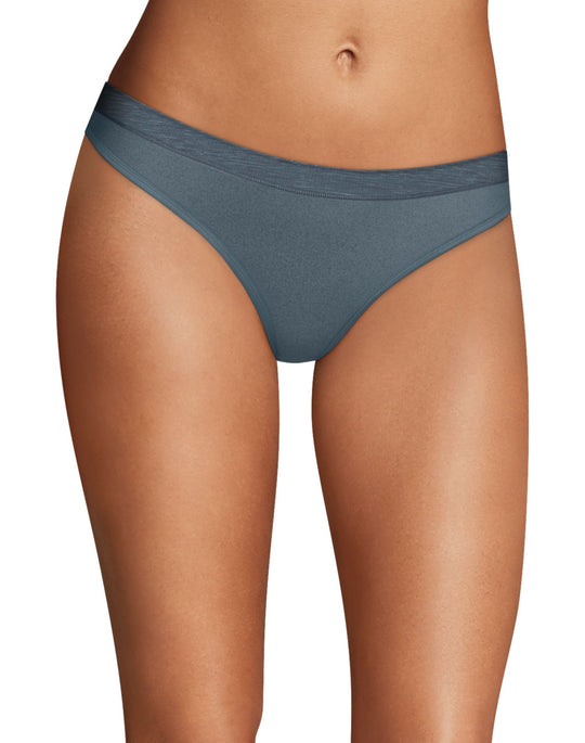 Maidenform Womens Sport Heathered Micro Thong
