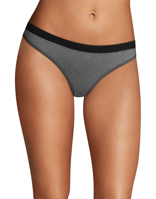 Maidenform Womens Sport Heathered Micro Thong