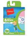 Hanes Girls Cool Comfort Briefs with Cool Dri - 6-Pack