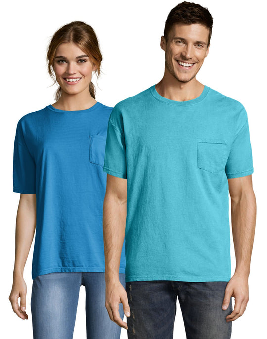 Hanes Mens ComfortWash Garment Dyed Short Sleeve Pocket Tee