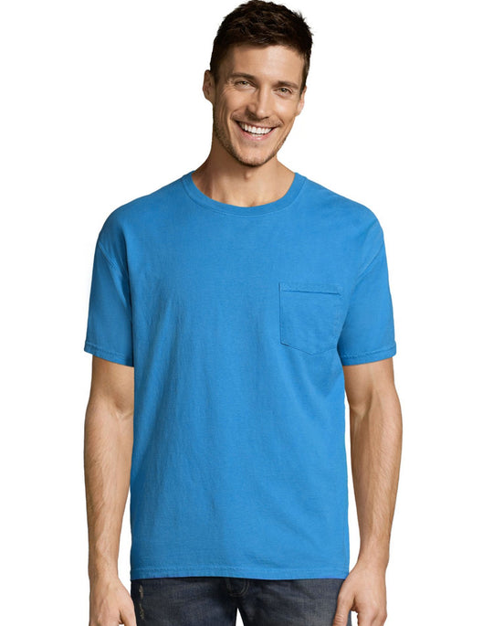 Hanes Mens ComfortWash Garment Dyed Short Sleeve Pocket Tee