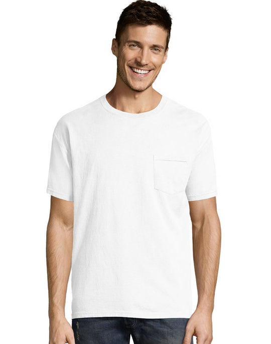 Hanes Mens ComfortWash Garment Dyed Short Sleeve Pocket Tee