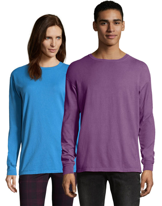 Hanes Mens ComfortWash Garment Dyed Long Sleeve Tee