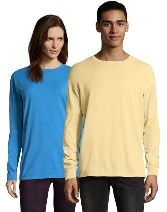 Hanes Mens ComfortWash Garment Dyed Long Sleeve Tee