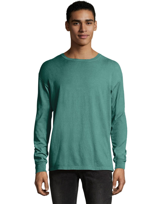 Hanes Mens ComfortWash Garment Dyed Long Sleeve Tee