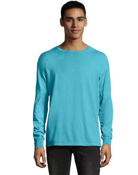 Hanes Mens ComfortWash Garment Dyed Long Sleeve Tee