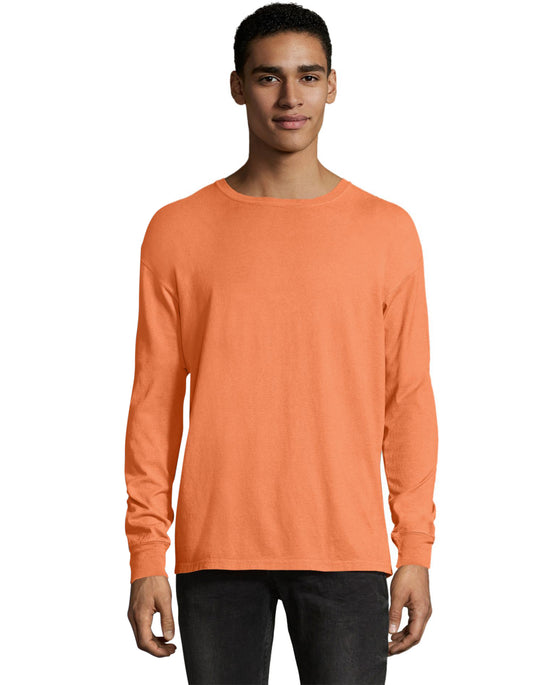 Hanes Mens ComfortWash Garment Dyed Long Sleeve Tee