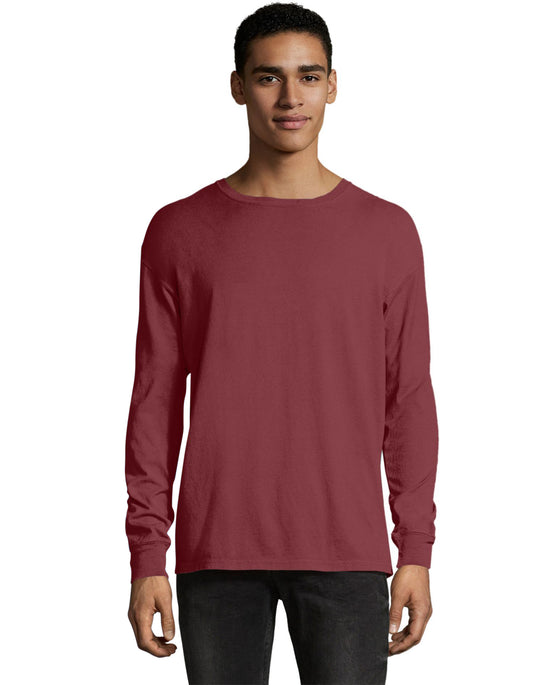 Hanes Mens ComfortWash Garment Dyed Long Sleeve Tee