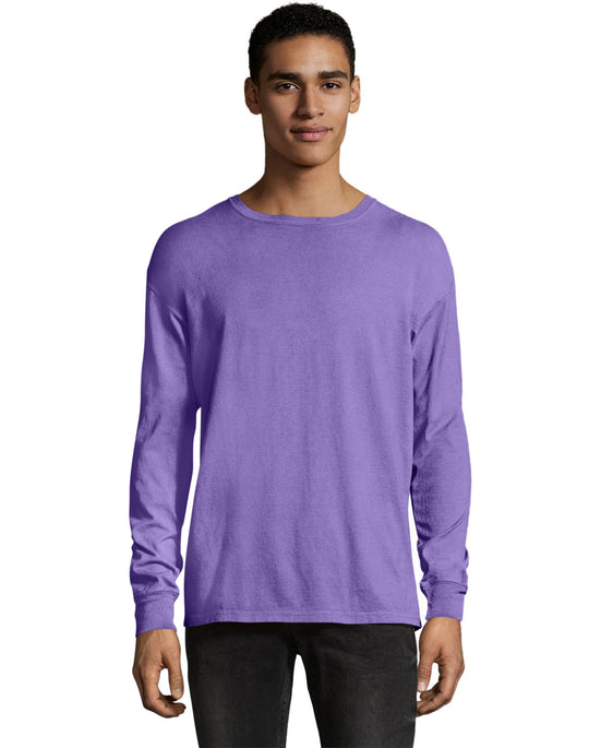 Hanes Mens ComfortWash Garment Dyed Long Sleeve Tee