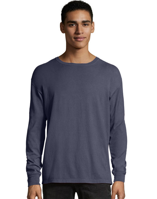Hanes Mens ComfortWash Garment Dyed Long Sleeve Tee