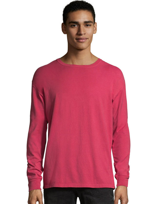 Hanes Mens ComfortWash Garment Dyed Long Sleeve Tee