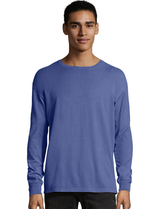Hanes Mens ComfortWash Garment Dyed Long Sleeve Tee