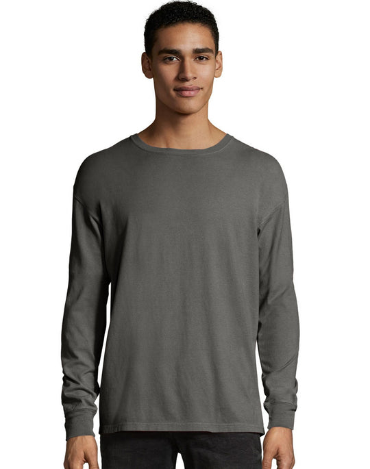 Hanes Mens ComfortWash Garment Dyed Long Sleeve Tee