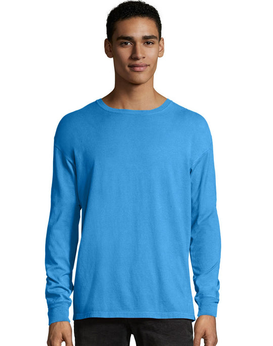 Hanes Mens ComfortWash Garment Dyed Long Sleeve Tee