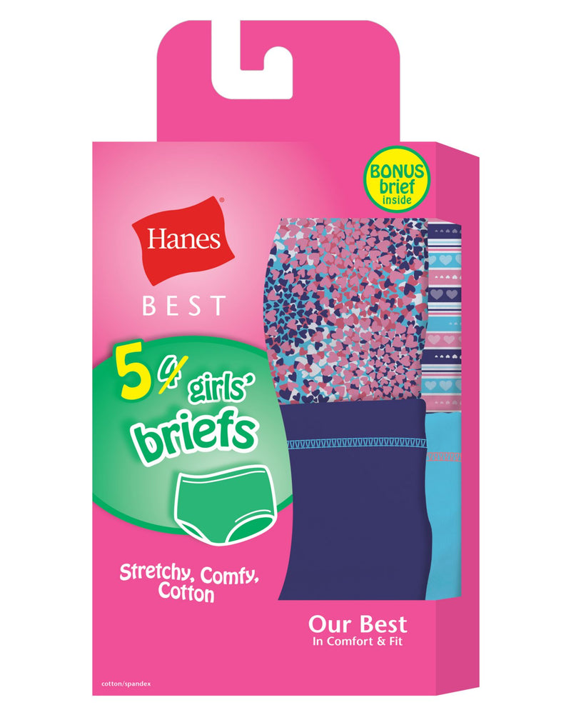 Hanes Girls Best Soft and Cool Briefs 5-Pack