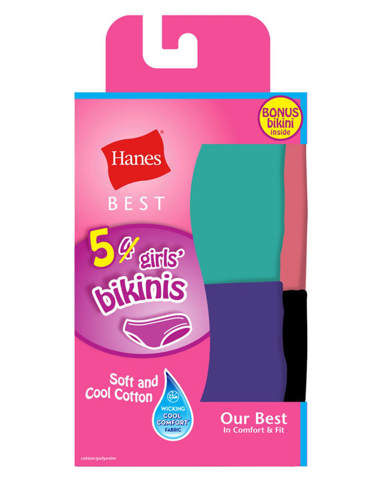 Hanes Girls Best Soft and Cool Bikinis 5-Pack