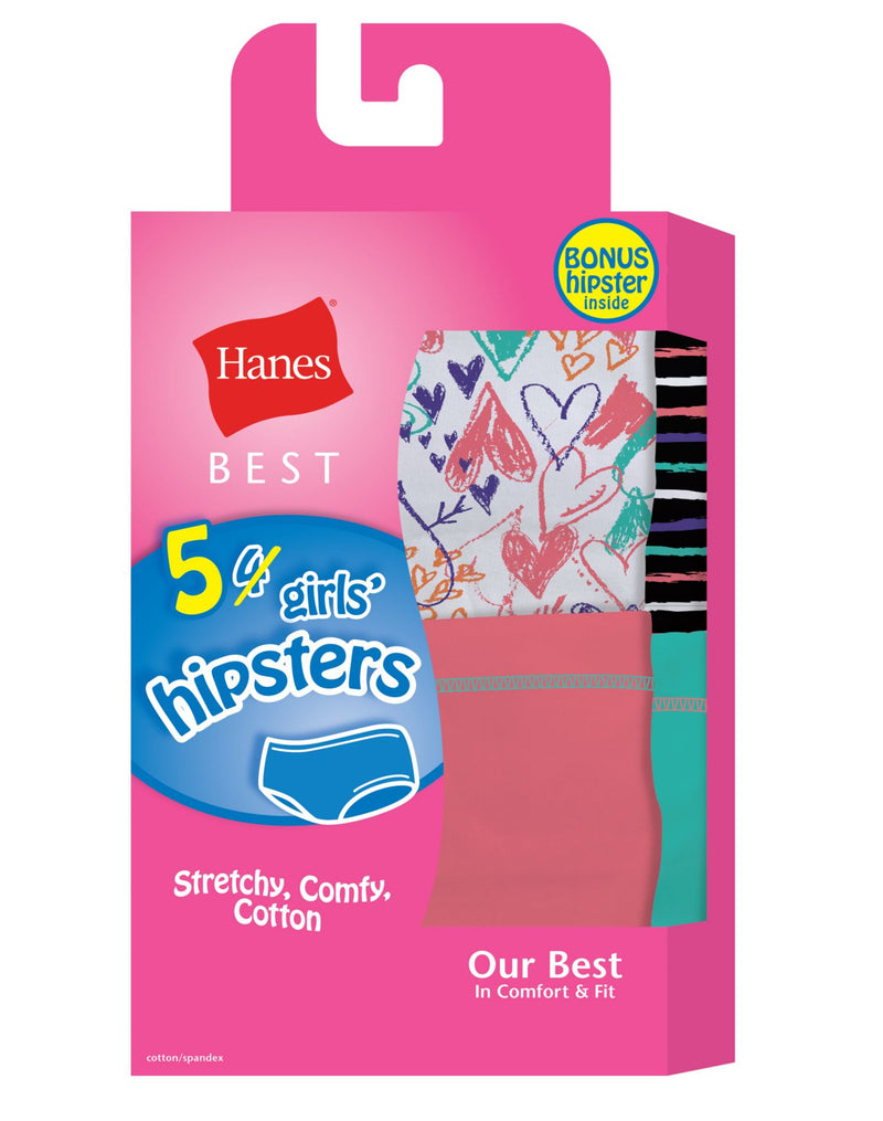 Hanes Girls Best Soft and Cool Hipsters 5-Pack