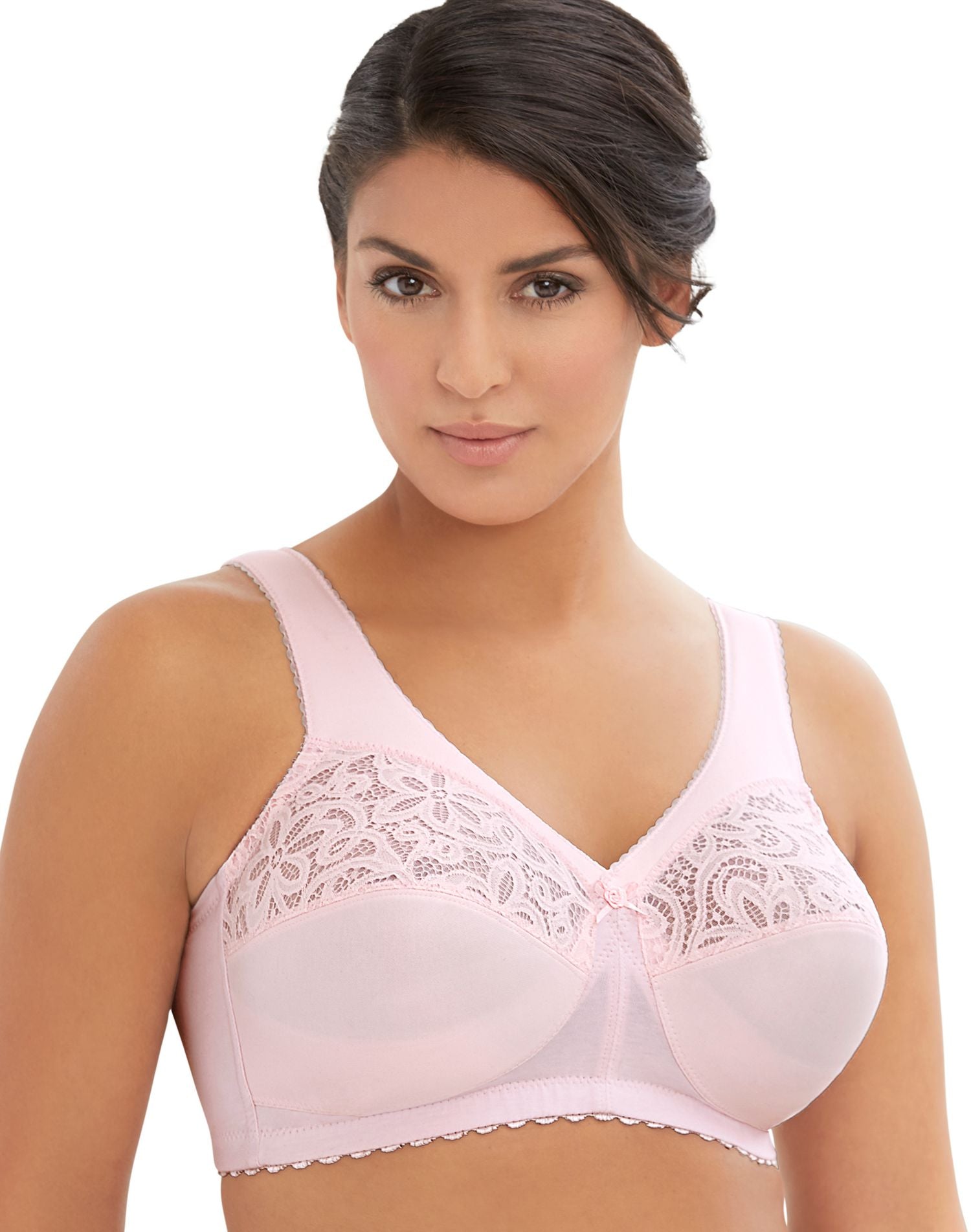 Glamorise MAGIC LIFT Support Bra 48H WIDE~CUSHIONED~STRAPS White