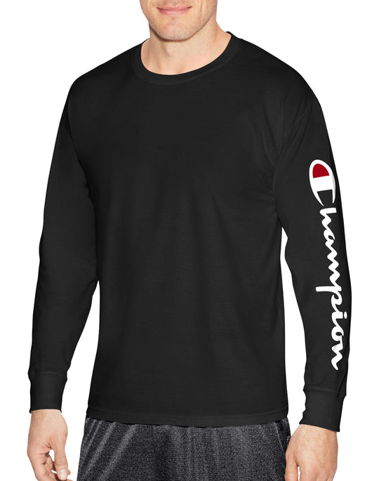 Champion Mens Classic Jersey Long Sleeve Graphic Tee