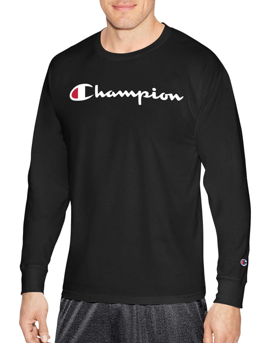 Champion Mens Classic Jersey Long Sleeve Graphic Tee