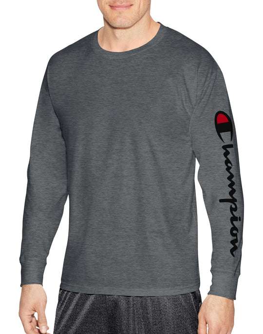 Champion Mens Classic Jersey Long Sleeve Graphic Tee