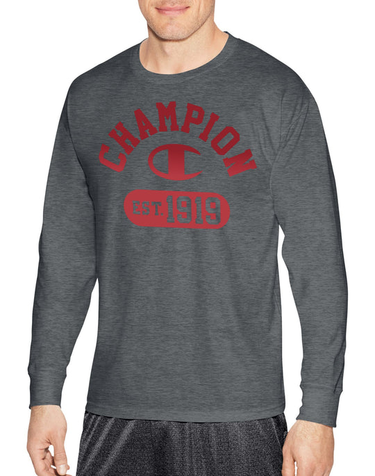 Champion Mens Classic Jersey Long Sleeve Graphic Tee