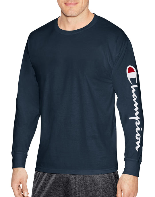 Champion Mens Classic Jersey Long Sleeve Graphic Tee