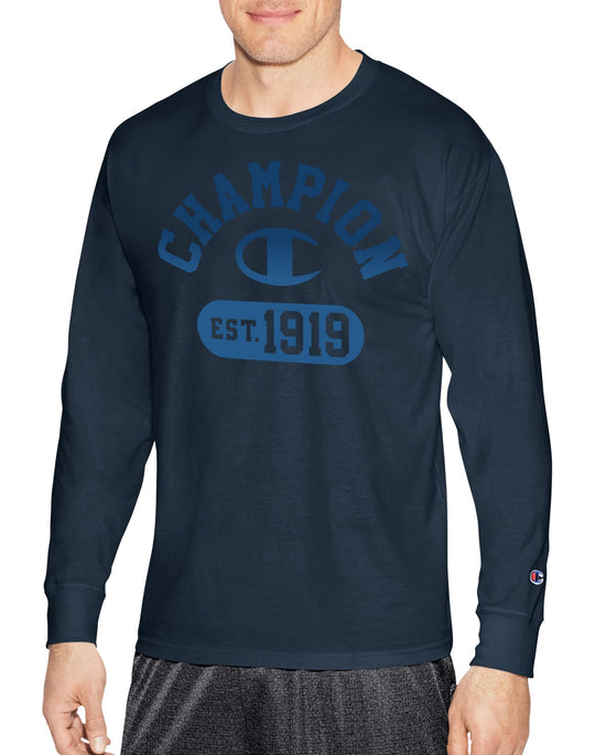 Champion Mens Classic Jersey Long Sleeve Graphic Tee