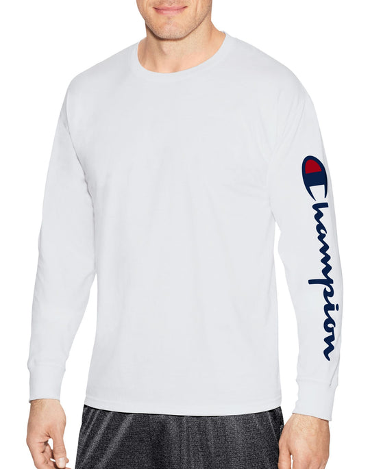 Champion Mens Classic Jersey Long Sleeve Graphic Tee