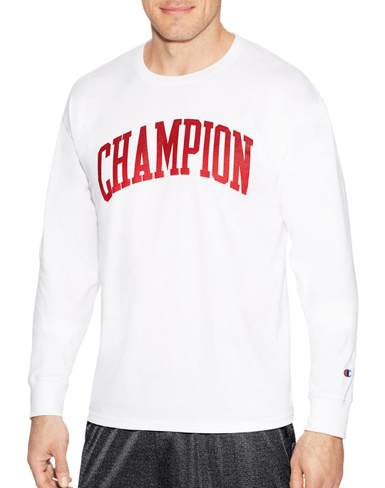 Champion Mens Classic Jersey Long Sleeve Graphic Tee