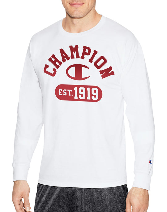 Champion Mens Classic Jersey Long Sleeve Graphic Tee