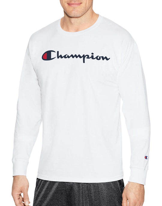 Champion Mens Classic Jersey Long Sleeve Graphic Tee