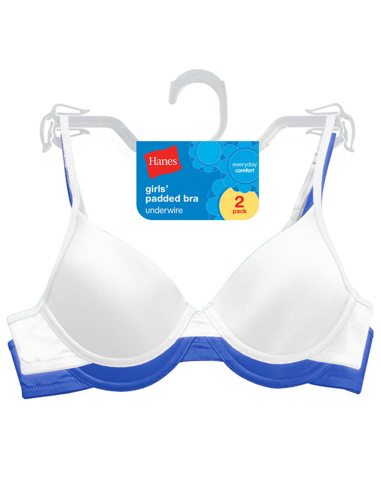 Hanes Girls' Padded Underwire Bra 2-Pack