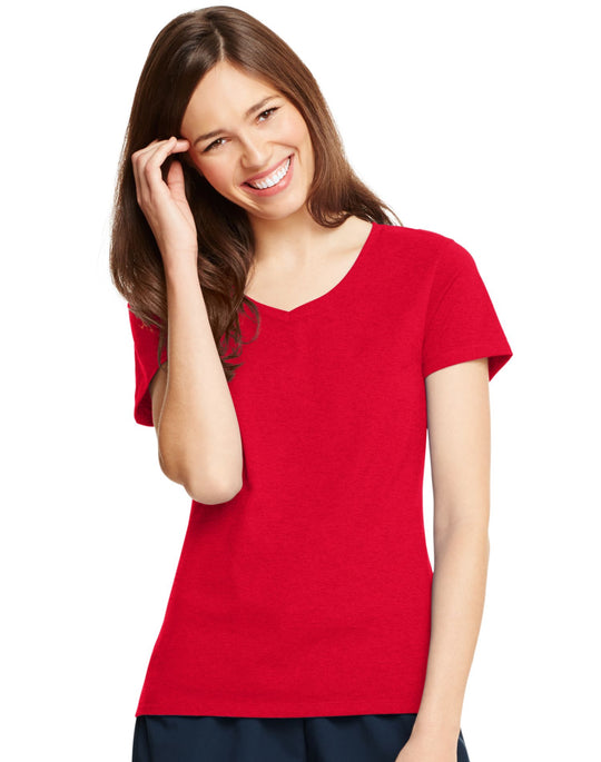 Hanes X-Temp Women`s V-Neck T-Shirt