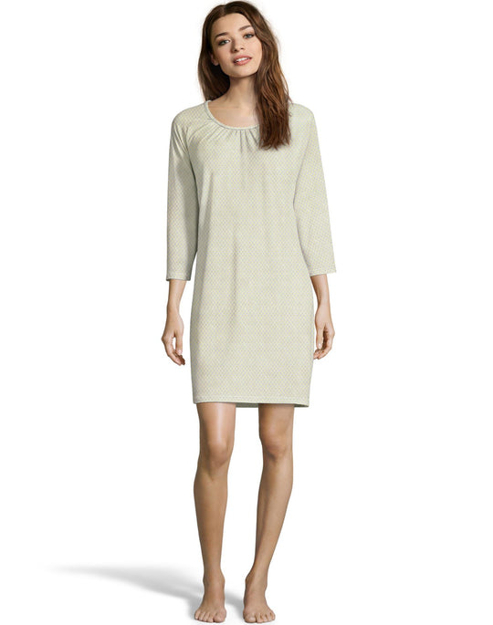 Hanes Womens ComfortSoft 3/4 Sleeve Raglan Sleepshirt