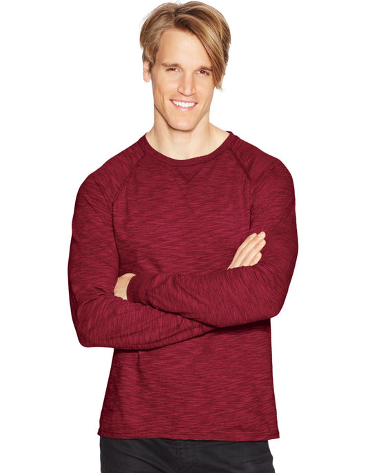 Hanes Men`s Relaxed V-Notch Long-Sleeve Tee