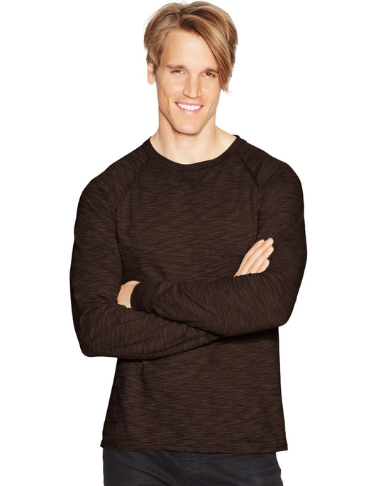 Hanes Men`s Relaxed V-Notch Long-Sleeve Tee