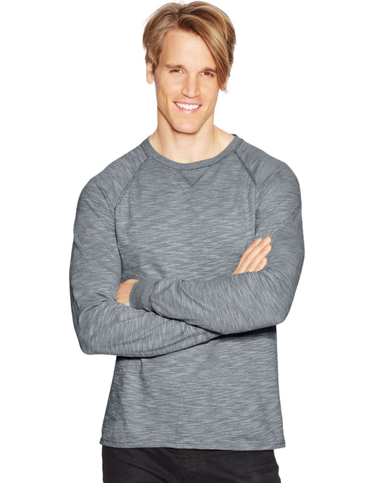 Hanes Men`s Relaxed V-Notch Long-Sleeve Tee