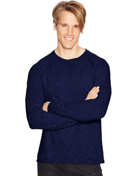 Hanes Men`s Relaxed V-Notch Long-Sleeve Tee