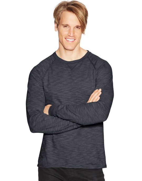 Hanes Men`s Relaxed V-Notch Long-Sleeve Tee
