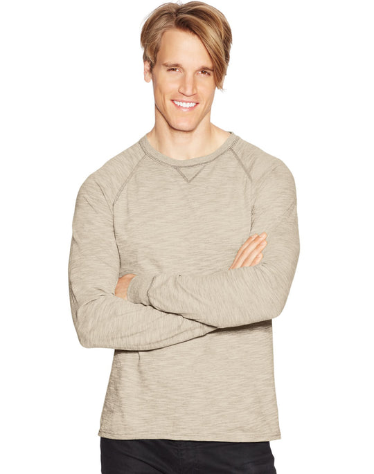 Hanes Men`s Relaxed V-Notch Long-Sleeve Tee
