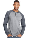 Hanes Men`s Beefy-T Long-Sleeve Colorblock Henley