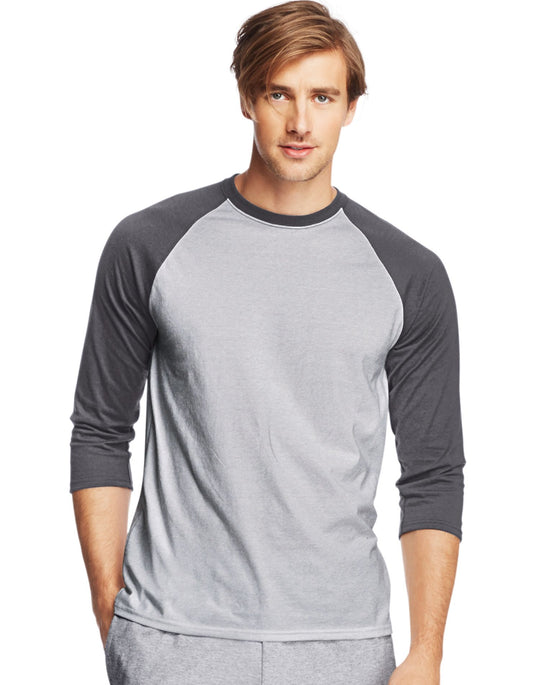Hanes X-Temp Men`s Baseball Raglan Tee