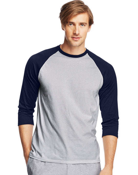 Hanes X-Temp Men`s Baseball Raglan Tee