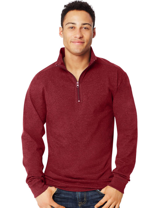 Hanes Men`s X-Temp 1/4 Zip Long-Sleeve T-Shirt