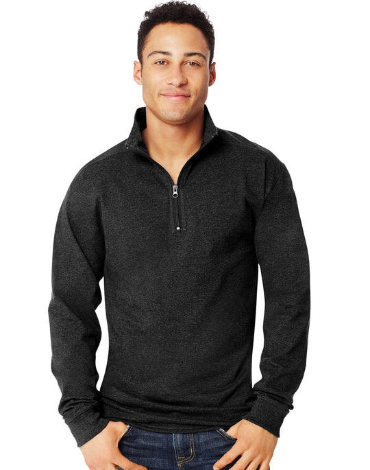 Hanes Men`s X-Temp 1/4 Zip Long-Sleeve T-Shirt