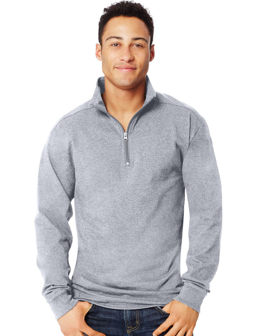 Hanes Men`s X-Temp 1/4 Zip Long-Sleeve T-Shirt