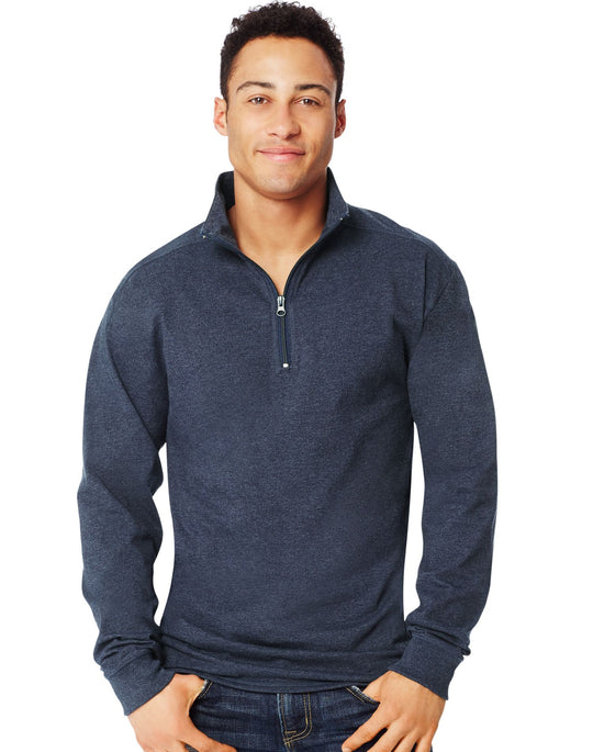 Hanes Men`s X-Temp 1/4 Zip Long-Sleeve T-Shirt