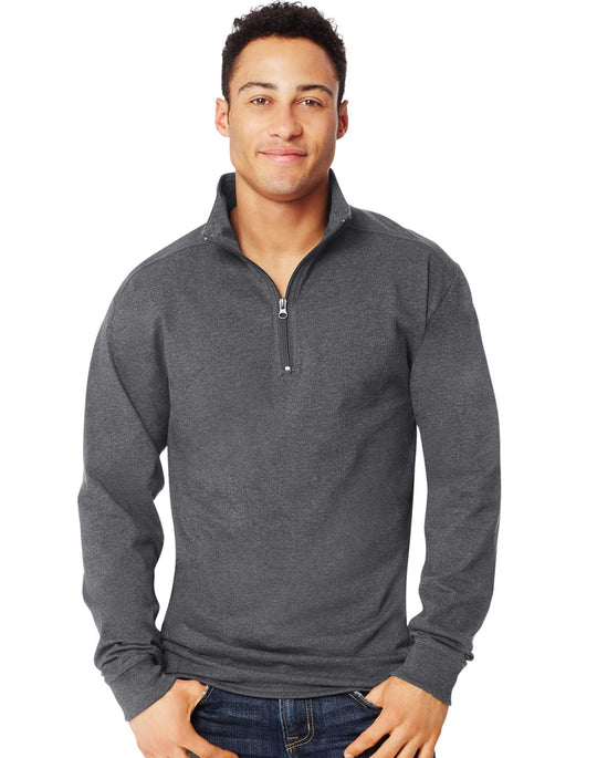 Hanes Men`s X-Temp 1/4 Zip Long-Sleeve T-Shirt