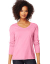 Hanes Women`s Long-Sleeve V-Neck T-Shirt